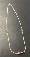 14 KT Necklace with Pearls