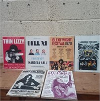 Six Music Posters - Rory Gallagher, Thin Lizzy