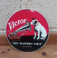 Victor "His Masters Voice" Enamel Sign