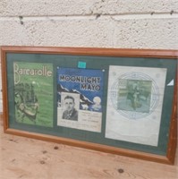 Three Framed Music Sheets including Moonlight