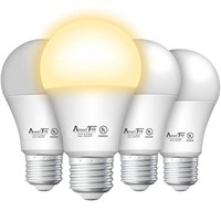 Dusk to Dawn Light Bulb- 4 Pack, AmeriTop A19 LED