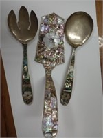 Alpaca Mexico Silver Abalone serving set