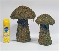 2pc MOSSY MUSHROOM GARDEN DECOR - HEAVY