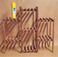 VINTAGE 3 TIER SLAT WOOD PLANT STAND - NO SHIPPING
