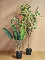 2 MODERN PLASTIC FLORAL PLANT, TREE - NO SHIPPING