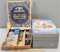 Erector Set & Gilbert Microscope Toys Lot