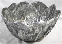 Metal Cabbage Leaves Bowl 11x6"