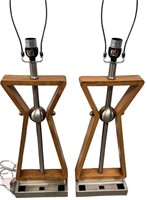 Pair of Modern Wooden Lamps