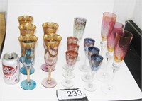 Grouping Champagne Goblets, Egyptian Glass