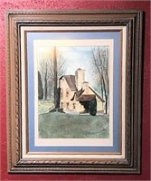 Pencil Signed Framed Watercolor