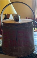 Vintage Wood Barrel Shoe Shine Box w/Handle
