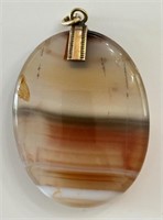 BEAUTIFUL ANTIQUE POLISHED AGATE PENDENT