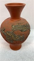 Dragon terra-cotta vase