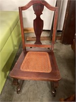 Wood rocker w cane seat