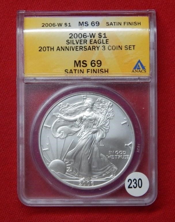 2006 W American Eagle ANACS MS69 Satin Proof