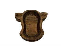 Cow head Wooden Dough Bowl - Brown