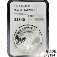 1993-P American Silver Eagle NGC PF69 UC