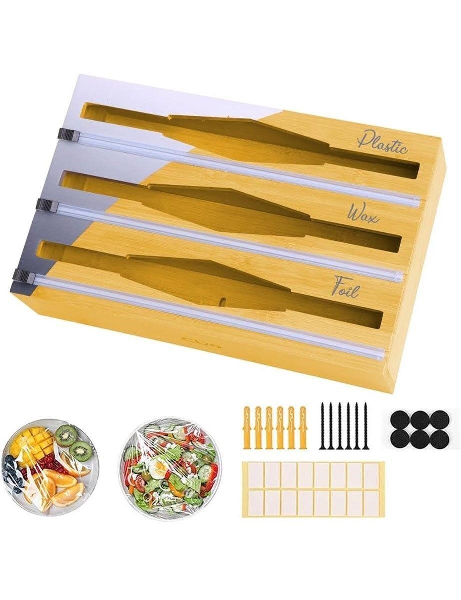 $54 3 in 1 Foil and Plastic Wrap Organizer