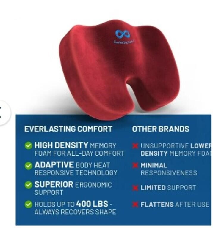 Everlasting Comfort Seat Cushion for Office, Pain