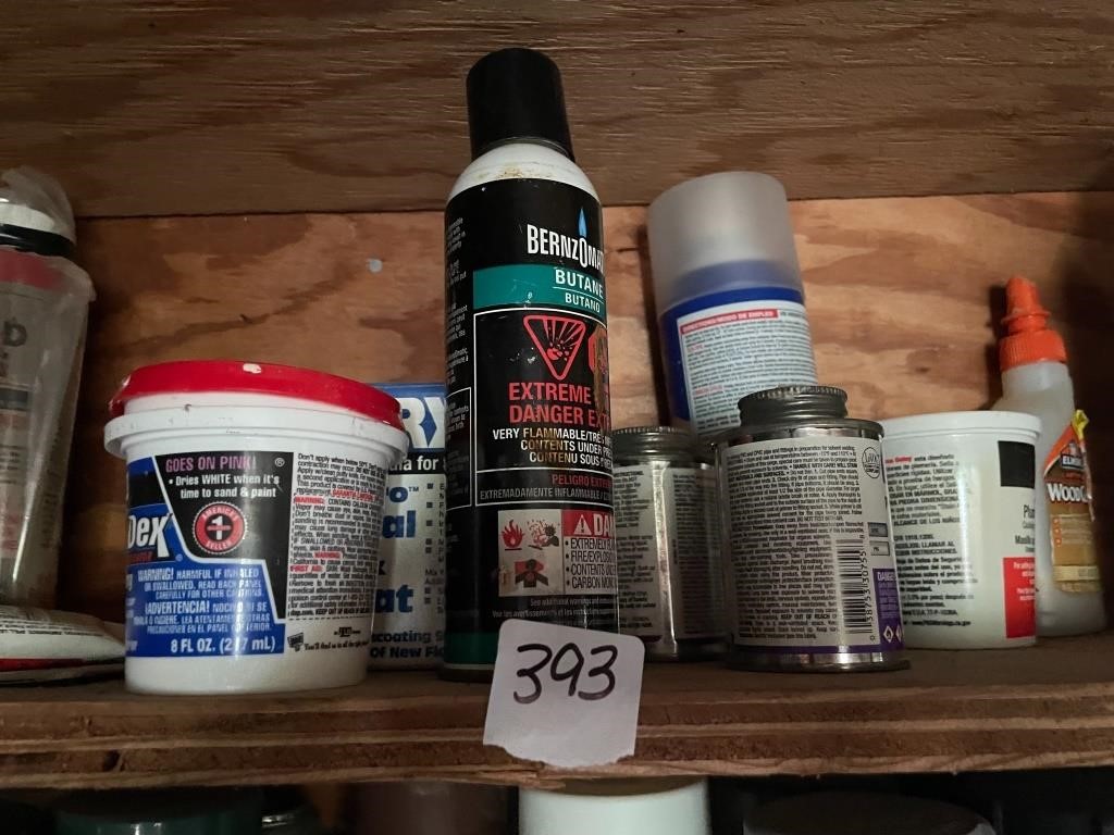 Shelf Lot (spackle, plumbing etc)