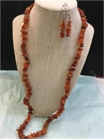 28" Amber Necklace & Earring