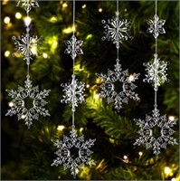 36 Pieces Plastic Crystal Snowflake Ornament Acryl