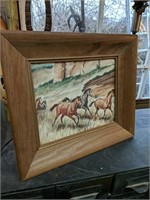 Wild Horses paint by number looking picture