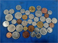 Foreign Coin Lot-French, Irish, Canadian & more