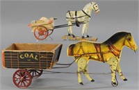 TWO HORSE & CART TOYS