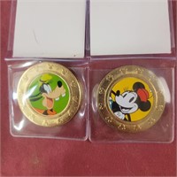 Two Disney Token - Goofy and Minnie