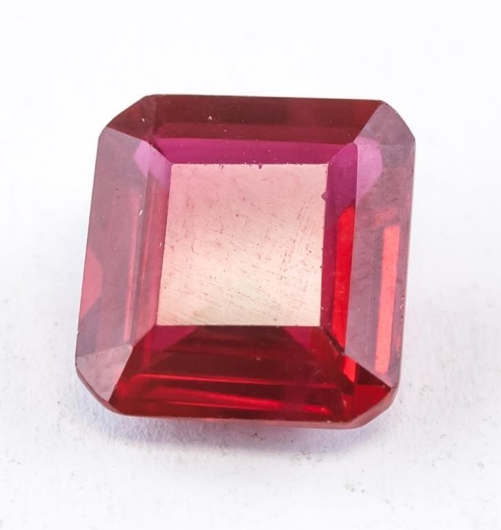 15.75ct Emerald Cut Red Ruby GGL Certificate