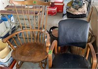 Vintage Office Chair, Brace Back Windsor Chair.