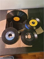 Box of records. Michal Jackson, Elvis Presley