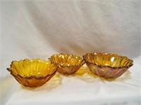 (2) Indiana Carnival Glass Marigold Flower Bowls &
