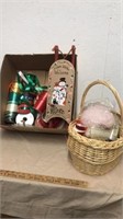 Holiday box with holiday ribbon sled and