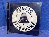 Antique "Bell System" enamel flange sign 11x11 DSP