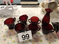 Red Glass Set