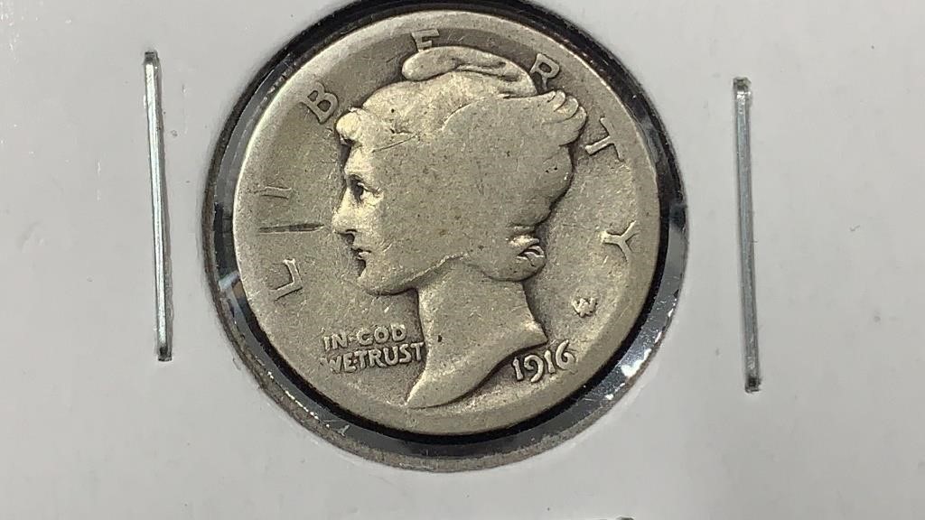 Key 1916-D Silver Mercury Dime