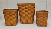 (3) Longaberger Waste Baskets