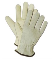2pk Unlined Grain Leather Driver Glove, Large