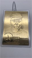 Jimmy Foxx 22kt Gold Baseball Card Danbury Mint