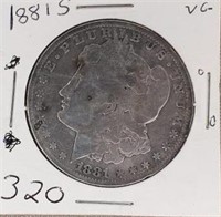 1881S Morgan Silver Dollar VG