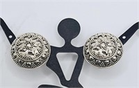 Sterling Silver Bali Dot Domed Earrings