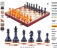 OUMODA 16'' Chess Set Wooden Folding Board GAME