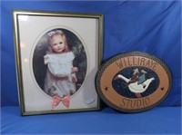 Williraye Studia Sign, Framed Vintage Girl Print