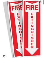 Fire extinguisher metal signs 2 pack