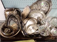 FLAT OF SILVERPLATE ITEMS