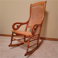 Vintage Maple / Caned Rocking Chair