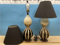 2 Ceramic Base Lamps w/Shades (29"H). NO SHIPPING