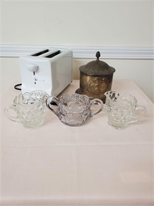 Toaster, Lidded Container, Glassware